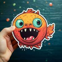 Design a sticker featuring a funny or punny illustration photo