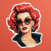 Design a sticker inspired by retro fashion and aesthetics photo