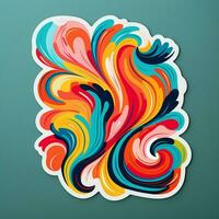 Design a sticker featuring a vibrant abstract pattern photo