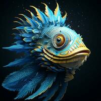 Devise a 3D avatar that resembles a mythical sea creature photo