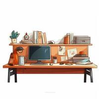 Desk 2d cartoon vector illustration on white background hi photo