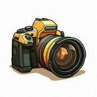 Digital Cameras 2d cartoon illustraton on white background photo