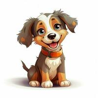 perro 2d dibujos animados vector ilustración en blanco antecedentes hig foto