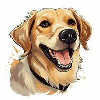 Dog 2d vector illustration cartoon in white background hig photo