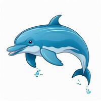 Dolphine 2d cartoon vector illustration on white backgroun photo