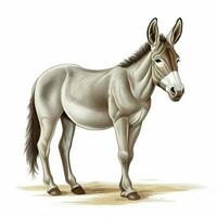 Donkey 2d vector illustration cartoon in white background photo