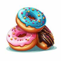 Doughnuts 2d vector illustration cartoon in white backgrou photo
