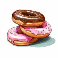 Doughnuts 2d vector illustration cartoon in white backgrou photo
