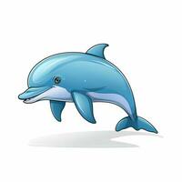 Dolphine 2d cartoon vector illustration on white backgroun photo