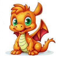Dragon 2d cartoon vector illustration on white background photo