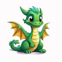 Dragon 2d cartoon vector illustration on white background photo