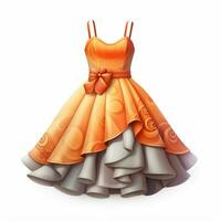 Dress 2d cartoon illustraton on white background high qual photo