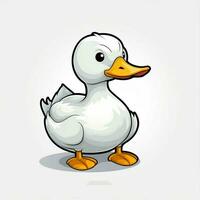 Duck 2d vector illustration cartoon in white background hi photo