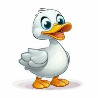 Duck 2d cartoon vector illustration on white background hi photo