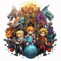 Dungeons Dragons 2d cartoon illustraton on white backgrou photo