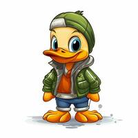 Duck 2d vector illustration cartoon in white background hi photo