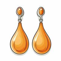 Earring 2d cartoon vector illustration on white background photo