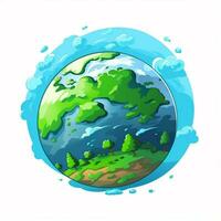 Earth 2d cartoon vector illustration on white background h photo