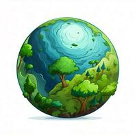 Earth 2d cartoon vector illustration on white background h photo