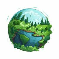 Earth 2d cartoon vector illustration on white background h photo