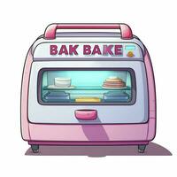 Easy-Bake Oven 2d cartoon illustraton on white background photo