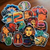 Eclectic and vibrant world culture stickers photo