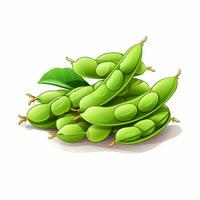 Edamame 2d vector illustration cartoon in white background photo