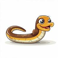 Eel 2d vector illustration cartoon in white background hig photo