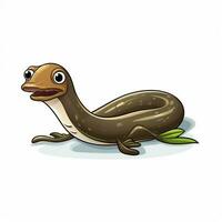 Eel 2d cartoon vector illustration on white background hig photo