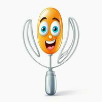 Egg Beater 2d cartoon illustraton on white background high photo