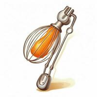 Egg Beater 2d cartoon illustraton on white background high photo