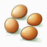 huevos 2d vector ilustración dibujos animados en blanco antecedentes Hola foto