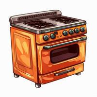 Electric stove 2d cartoon illustraton on white background photo