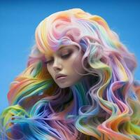 Electric rainbows of synthetic beauty photo