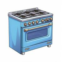 Electric stove 2d cartoon illustraton on white background photo