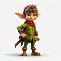 Elf 2d cartoon illustraton on white background high qualit photo