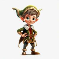 Elf 2d cartoon illustraton on white background high qualit photo