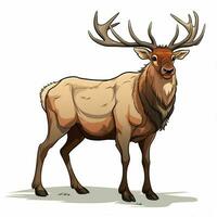 Elk 2d cartoon vector illustration on white background hig photo