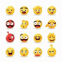 Emotion Emojis 2d cartoon vector illustration on white bac photo