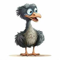 Emu 2d cartoon vector illustration on white background hig photo