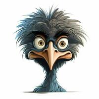 Emu 2d cartoon vector illustration on white background hig photo