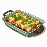 Enchiladas 2d vector illustration cartoon in white backgro photo