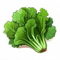 Escarole 2d vector illustration cartoon in white backgroun photo