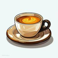 Café exprés 2d vector ilustración dibujos animados en blanco fondo foto
