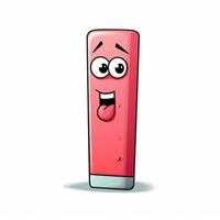 Eraser 2d cartoon vector illustration on white background photo