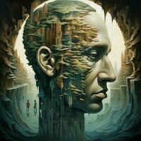 Exploring the depths of the mind through distorted photo