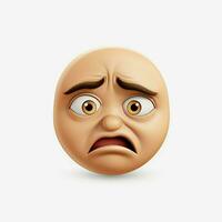 Expressionless Face emoji on white background high quality photo