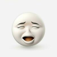 cara exhalando emoji en blanco antecedentes alto calidad 4k hd foto