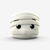 Face with Head-Bandage emoji on white background high photo