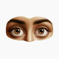 Face with Raised Eyebrow emoji on white background high photo